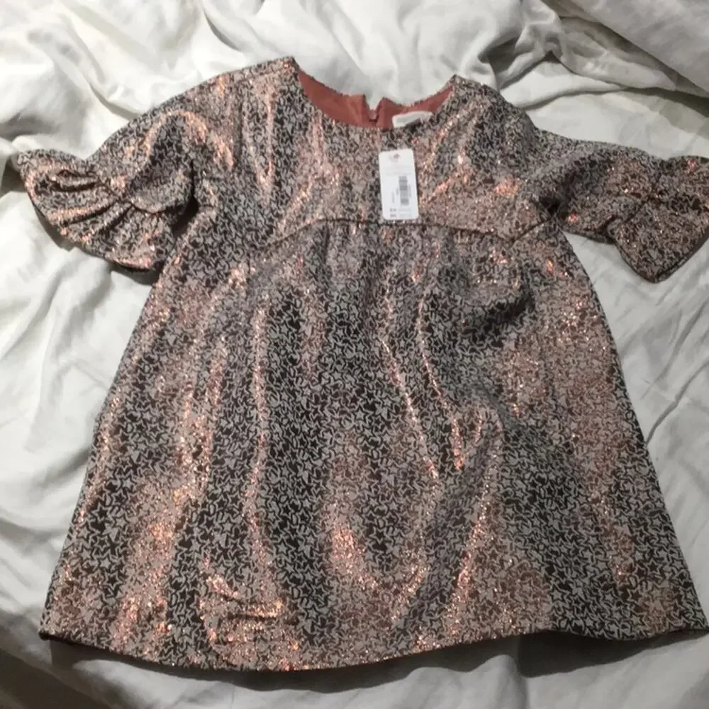 Gymboree 3T star bronze metallic ruffle sleeve